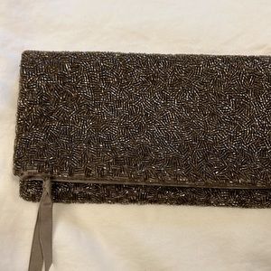 Beaded banana republic bronze/gold clutch